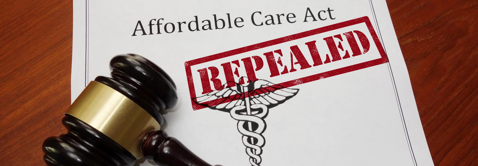 Repealed stamp on Affordable Care Ace paper